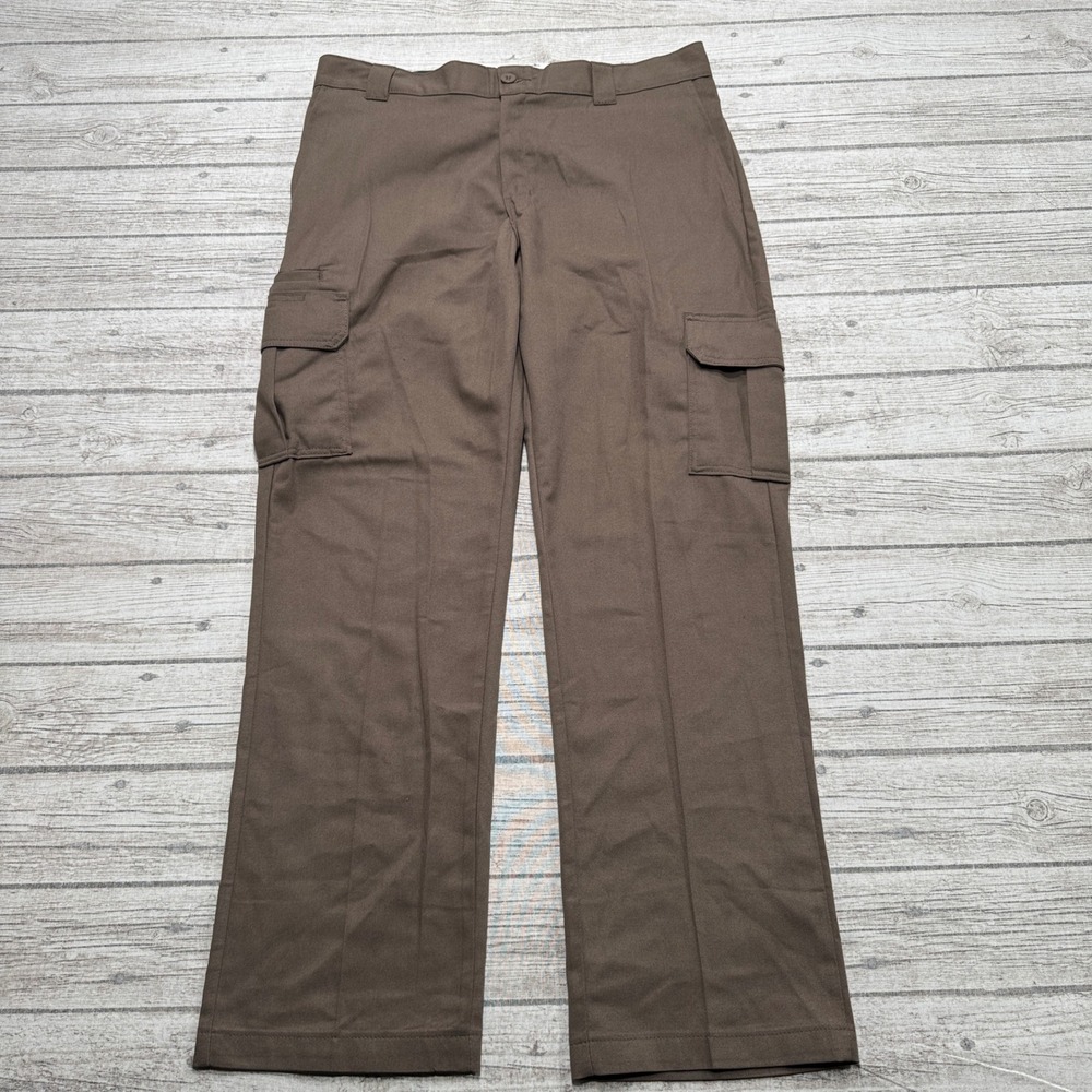 NEW Dickies Flex Cargo Pants Men's 36x32 Brown Regular Straight Fit Workwear